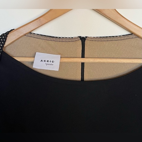 Akris Punto Women's Sz 10 Long Sleeve Netted Mesh Lined Sheath Midi Dress Black - Picture 5 of 10